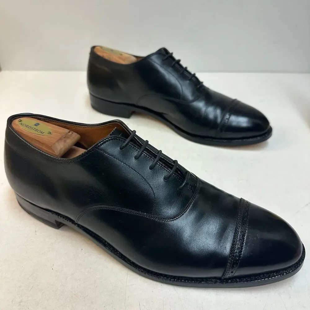 FULLY RESOLED Adlen 901 Perf Tip Bal Oxford Black Calf Hassis Made in USA 12 D